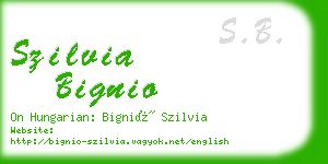 szilvia bignio business card